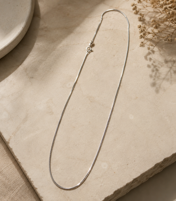 Minimalist Smooth Link Chain Jewelry 925 Sterling Silver Snake Chain Necklace