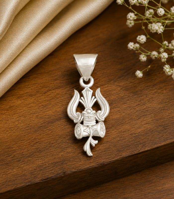 925 Sterling Silver Lord Shiva Trishul Pendant Hindu Religious Spiritual Jewelry