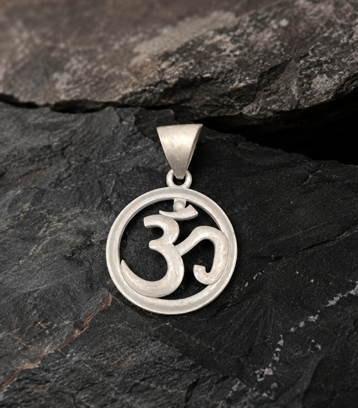 925 Sterling Silver Pendant Om Symbol Meditation Jewelry