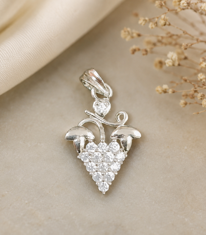 Grape Cluster Pendant with Sparkling CZ 925 Sterling Silver