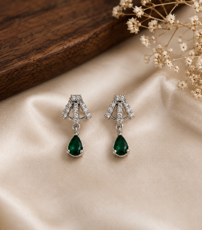 Pear Cut Sparkling Teardrop Earrings 925 Sterling Silver CZ Dangle