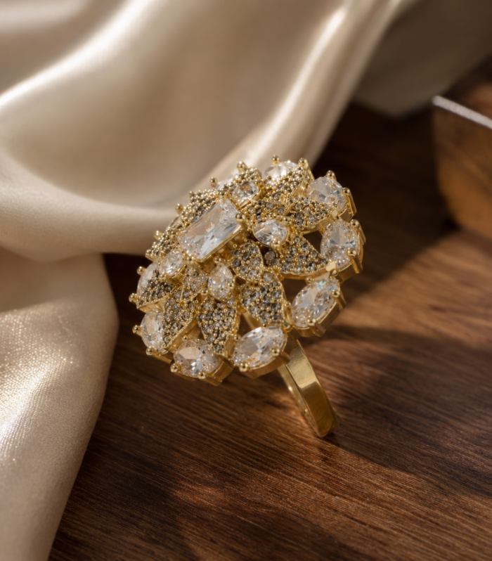 CZ Floral Statement luxurious look Ring