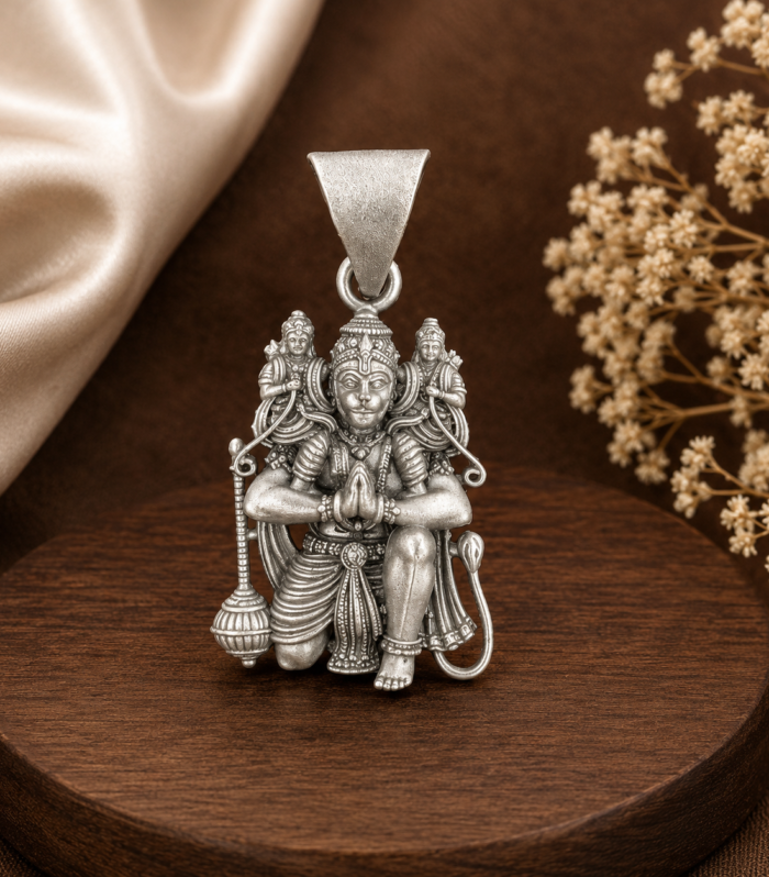 Lord Hanuman Pendant Bajrangbali Hanuman Ji 925 Sterling Silver