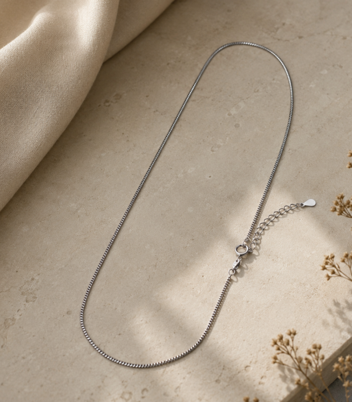 Dainty Minimalist Silver Chain 925 Sterling Silver Snake Chain Necklace