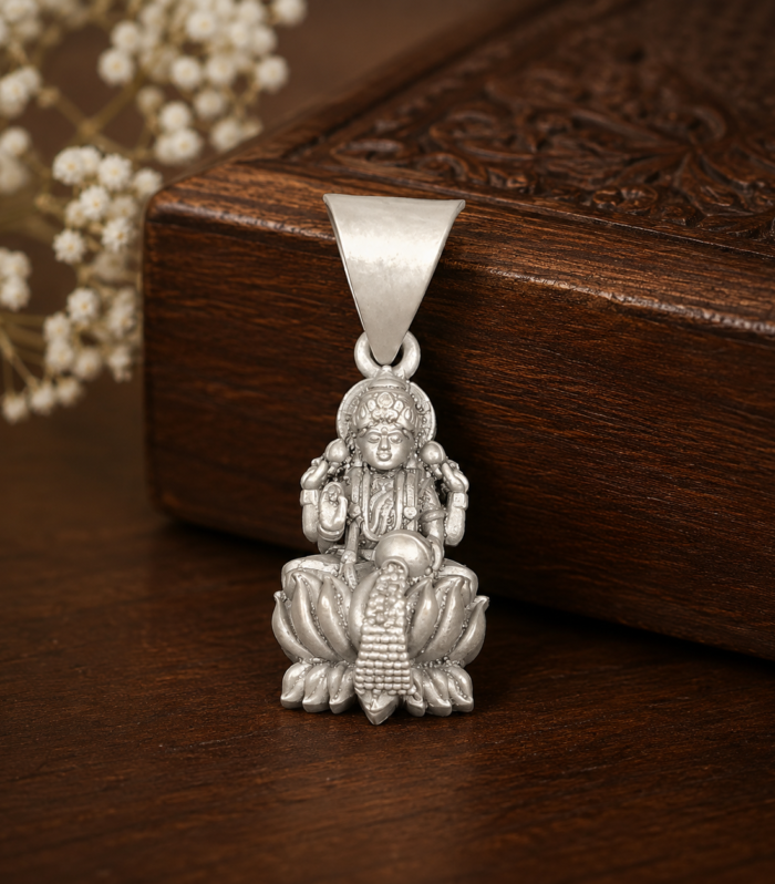 Dhan Lakshmi Pendant Goddess Lakshmi 925 Sterling Silver Jewelry