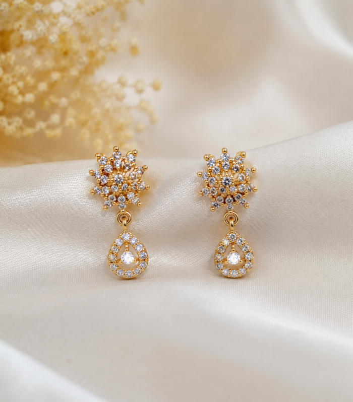 Cubic Zirconia Teardrop Earrings Statement Bridal Wedding Jewelry