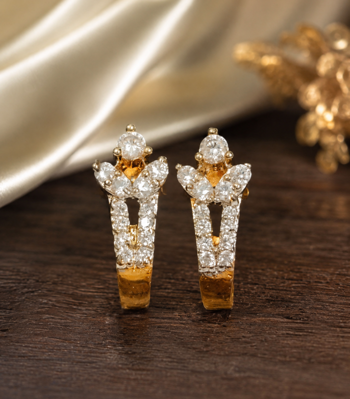 Floral CZ Diamond 925 Sterling Silver Earrings