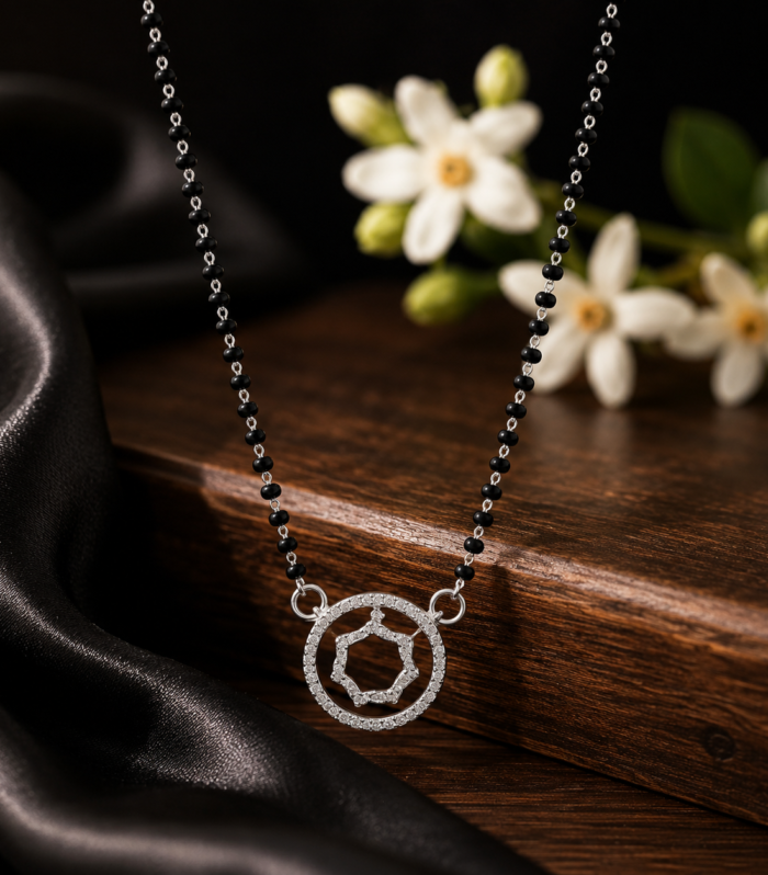 CZ Circular Mangalsutra 925 Sterling Silver