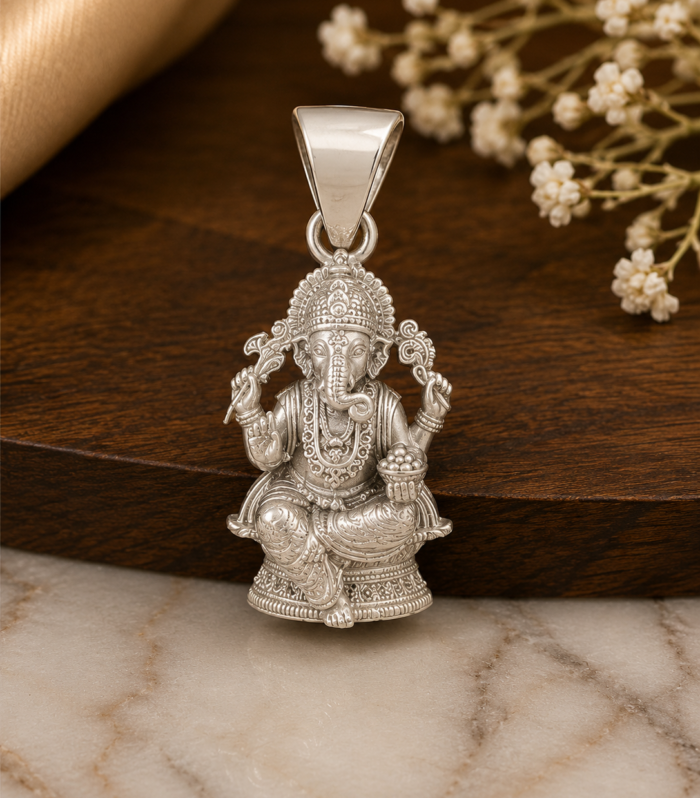 Lord Ganesha Pendant Hindu Ganesh Deity Religious Spiritual Jewelry