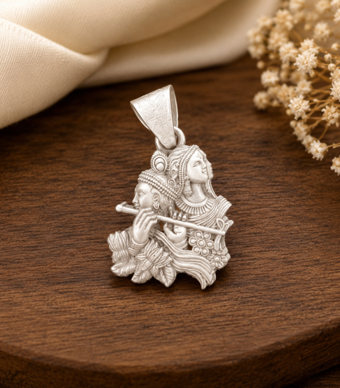 Radha Krishna Pendant 925 Sterling Silver