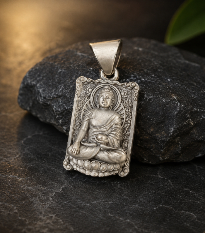 925 Sterling Silver Buddha Pendant Meditating Buddha Buddhist Spiritual Gift