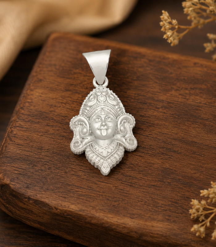 Goddess Kali Pendant Hindu Religious Jewelry Spiritual 925 Sterling Silver