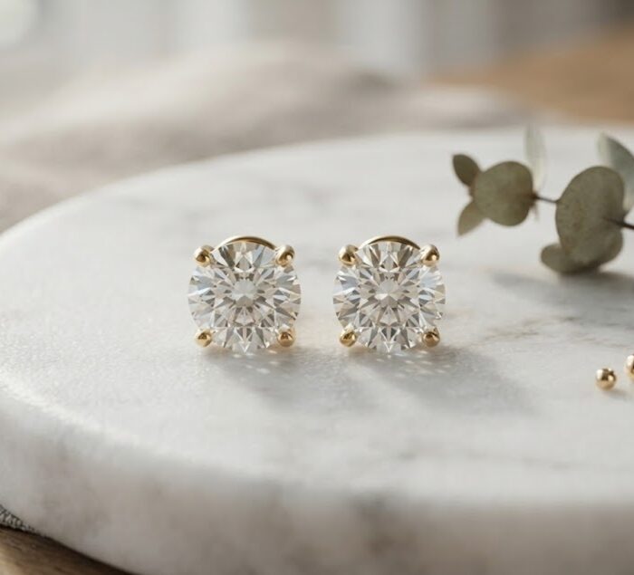 Classic Solitaire Sparkle Jewelry Round Cut CZ Stud Earrings