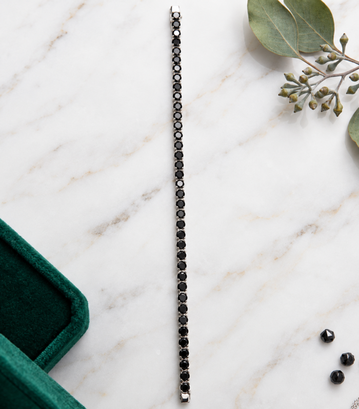 Black CZ Tennis Bracelet Classic Round Cut Design