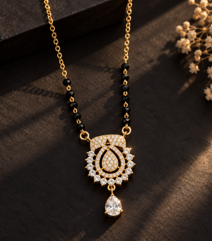 Royal Teardrop 925 Sterling Silver Mangalsutra