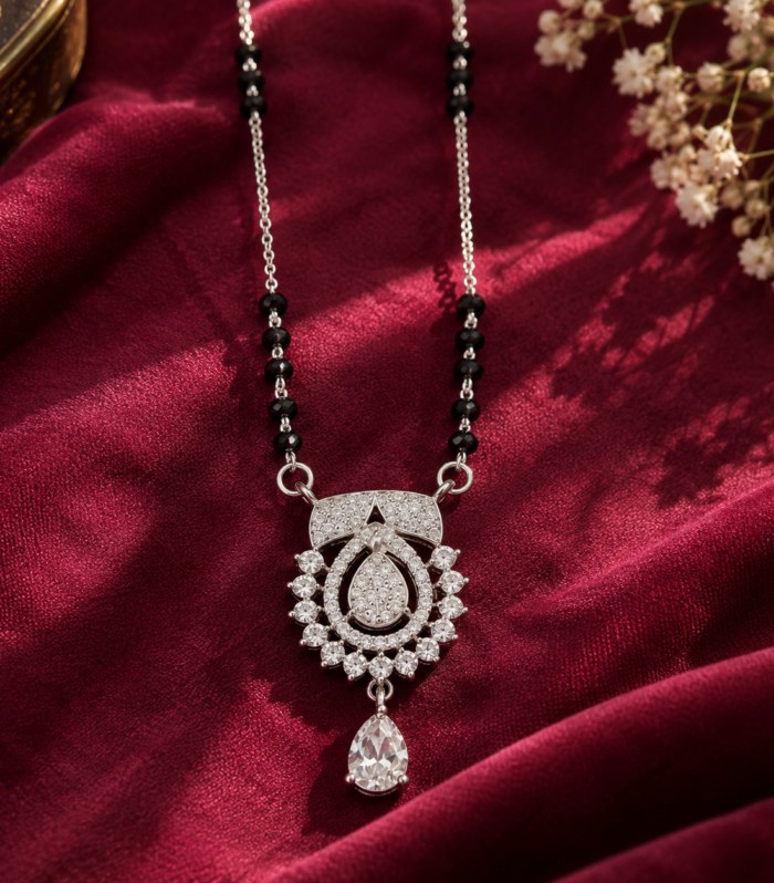 Pear Drop 925 Sterling Silver Mangalsutra