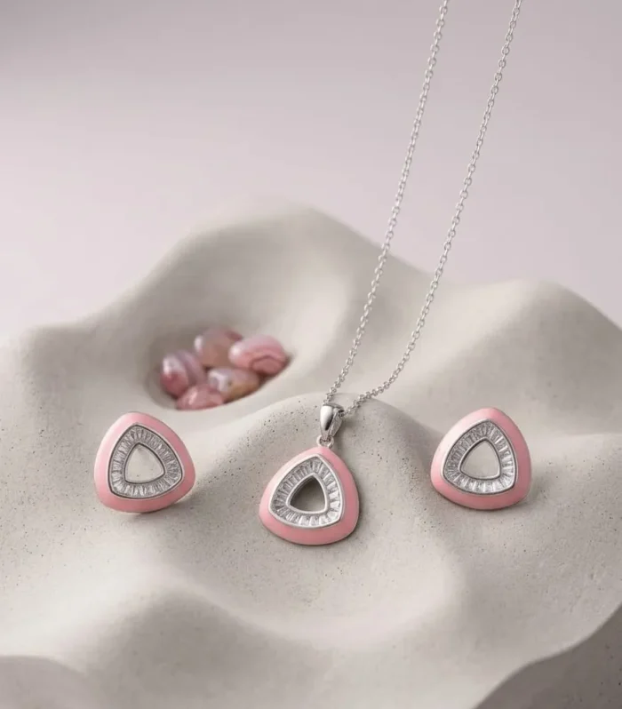 Ruby Red CZ Diamond Pendant and Earrings Set in 925 Sterling Silver (Copy)
